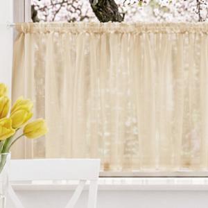 Egyszínű drapp voila vitrage függöny CH. 60x120cm