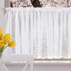 Egyszínű fehér voila vitrage függöny 60x70cm