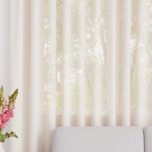 Egyszínű selymes muszlin kész függöny ecrü 02 Mary 260x220cm