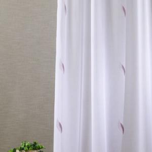 Fehér batiszt kész függöny Fióna mályva mintával 140x140cm
