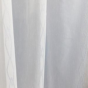 Fehér batiszt kész függöny szürkéskék mintával 130x150cm bújtatós