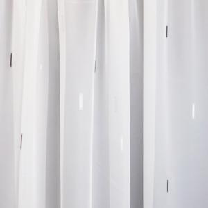 Fehér batiszt kész függöny V88 fekete ezüst apró mintás 120x140cm