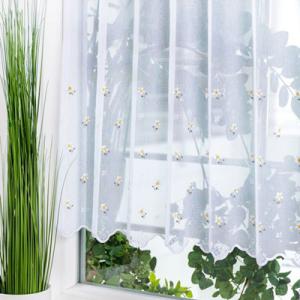 Fehér hímzett vitrage függöny Margaret 60x130cm