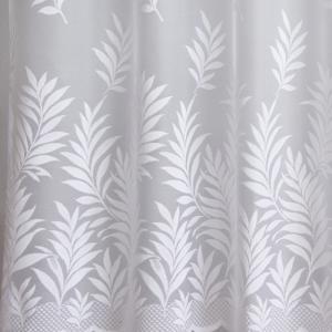 Fehér jaquard kész függöny LG3783 leveles bordűrös 260x180cm