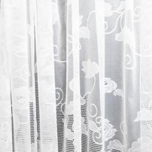 Fehér jaquard kész függöny Rózsás leveles panoráma 148x290cm