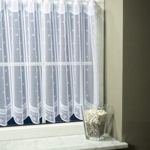 Fehér jaquard vitrage függöny apró mintás 60x128cm