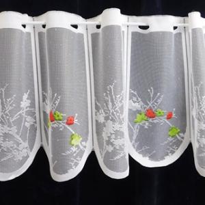 Fehér jaquard vitrage függöny kis virágos méterben 30cm