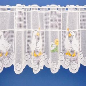 Fehér jaquard vitrage függöny méterben 30cm konyhai drapéria libás