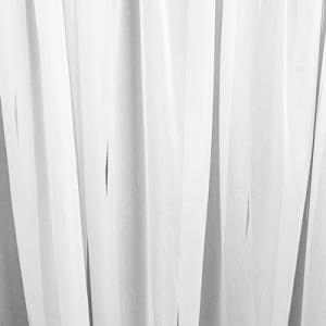 Fehér sable kész függöny Anikó szürke beszövéssel 130x120cm bújtatós