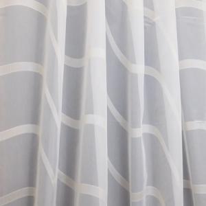 Fehér sable kész függöny bézs íves mintával 120x170cm