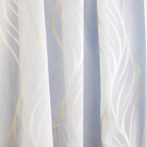 Fehér sable kész függöny drapp bézs hullámos mintával HD88 180x280cm