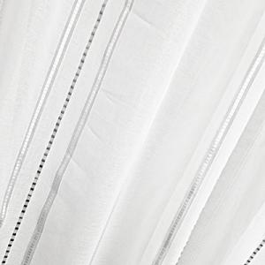 Fehér sable kész függöny ezüst csíkos sz. 135x160cm