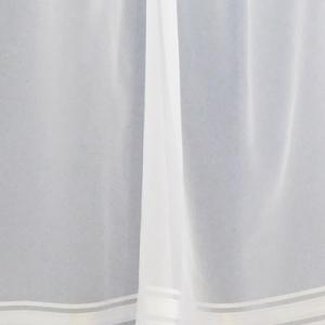 Fehér sable kész függöny szatén csíkos bordűrös 148x120cm