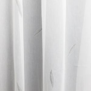 Fehér sable kész függöny szürke leveles mintával 135x160cm