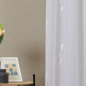 Fehér sable kész függöny Tulip vizzöld 130x80cm bújtatós