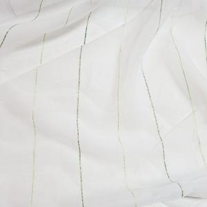 Fehér sable kész függöny vékony zöld csíkos 210x450cm