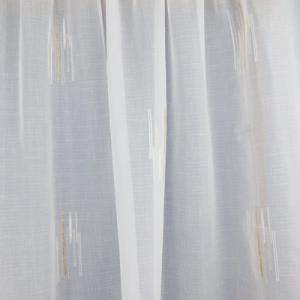 Fehér sable kész függöny VV88 barna drapp beszövéssel 80x60cm bújtatós