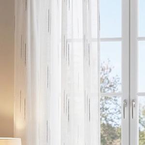 Fehér sable kész függöny VV88 szürke fehér beszövéssel  130x130cm