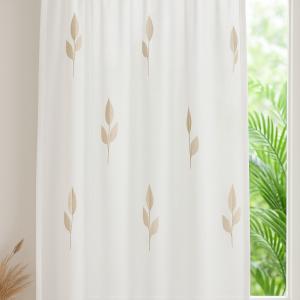 Fehér sable vitrage függöny drapp bordűr 55x80cm