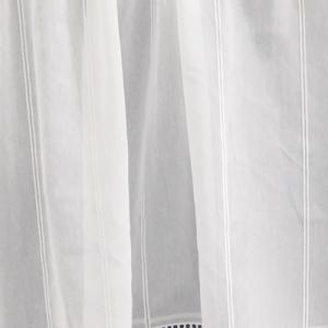 Fehér sable vitrage függöny horgolt hatású hímzéssel 60x144cm