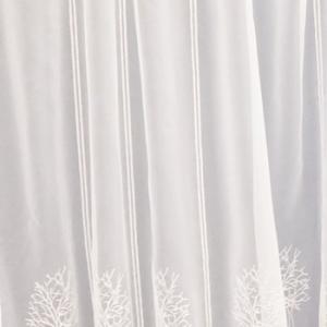Fehér tüll vitrage függöny himzett fa mintával 60x125cm