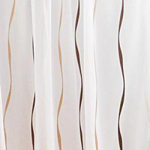 Fehér voila kész függöny barna drapp nyírt mintával H3. 180x220cm