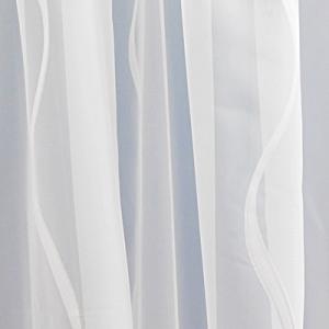 Fehér voila kész függöny fehér nyírt mintával Hullám 100x140cm bújtatós