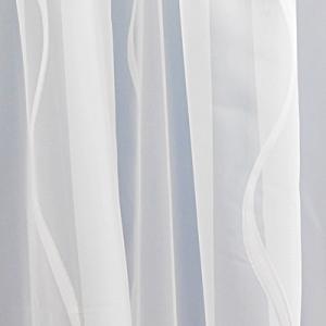 Fehér voila kész függöny fehér nyírt mintával Hullám 250x150cm