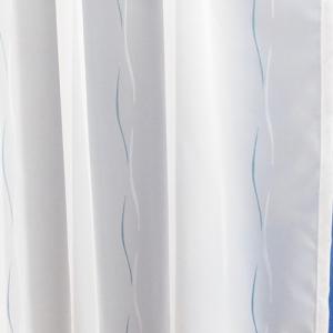 Fehér voila kész függöny kék kicsi hullámos 180x210cm
