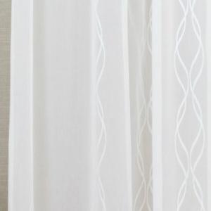 Fehér voila kész függöny nyírt fehér mintával Zamia 75x140cm bújtatós
