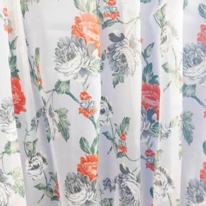 Fehér voila kész függöny Piros szürke virág 160x230cm