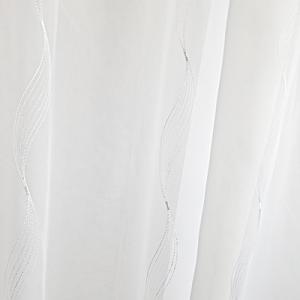 Fehér voila kész függöny Rubin ezüst hullámos hímzés 170x220cm