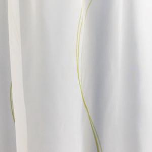 Fehér voila kész függöny sárgászöld hullám mintával 175x120cm