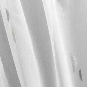 Fehér voila kész függöny szürke mintás Justine 160x140cm