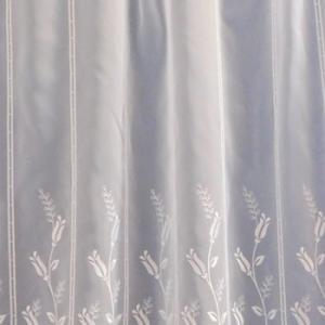 Fehér voila kész függöny tulipán hímzéssel 90x115cm