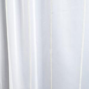 Fehér voila kész függöny zöld bordűrrel 90x160cm