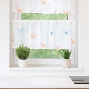 Fehér voila kész függönyszett lepkés 140cm 2 részes