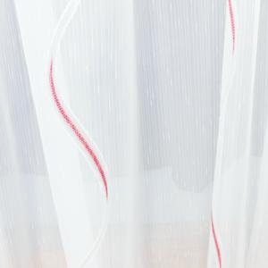 Fehér voila-sable kész függöny bordó nyírt hullám minta 180x270cm