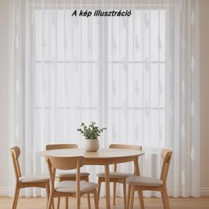 Fehér voila-sable kész függöny fehér levél mintával 165x320cm