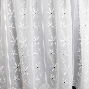 Fehér voila vitrage függöny hímzett futó virágos 60x107cm