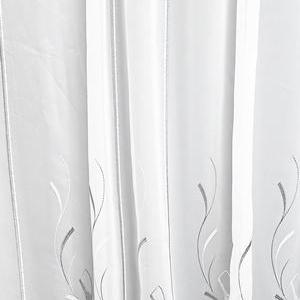 Fehér voila vitrage függöny Szürke hímzett 90x125cm