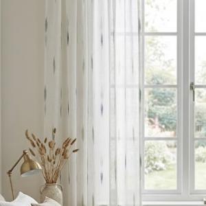 Fehér zöld kék türkisz mintás sable kész függöny 175x150cm