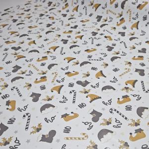 Karácsonyi mintás viaszos vászon szolid drapp szürke 100x140cm