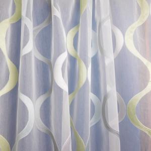Kész függöny organza zöld vízkék szürke hullám minta 180x180cm