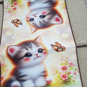 Konyharuha, dekorációs textil mikroszálas cicás 1.