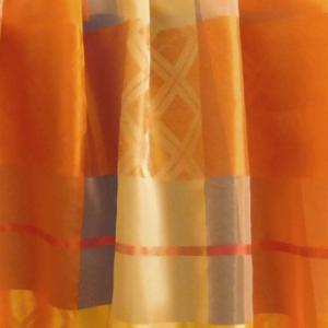 Narancs terra szatén-organza vitrage függöny 44x120cm