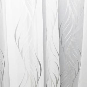 Nyírt mintás fehér voila kész függöny szürke hullám HD88. 130x160cm