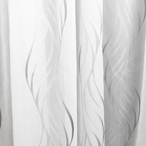 Nyírt mintás fehér voila kész függöny szürke hullám HD88. 180x260cm