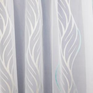 Nyírt mintás fehér voila kész függöny türkisz bézs hullám HD88. 130x130cm