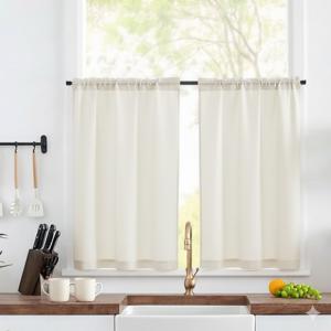 Sable vitrage függöny 2 részes szett Primula 02 bézs 80cm magas 65cm széles